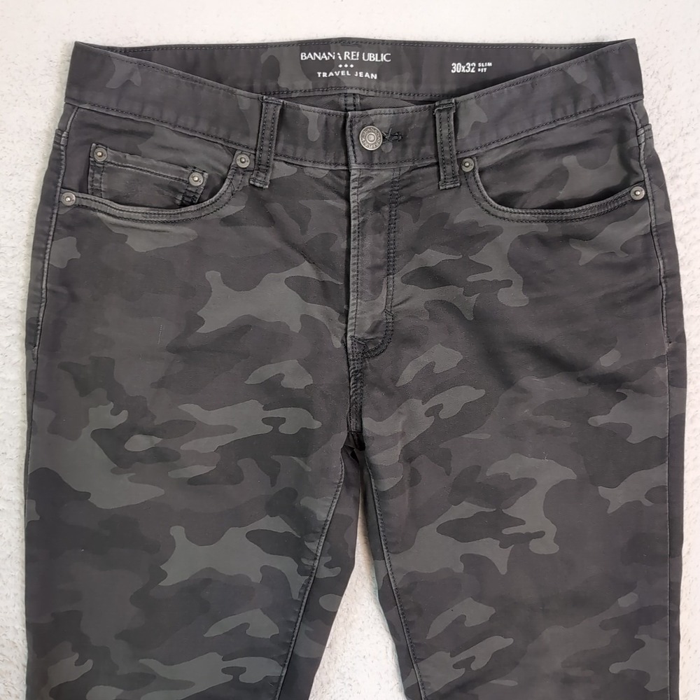 Banana Republic Jeans Mens 30x32 Camo Travel Jean Stretch Slim Fit